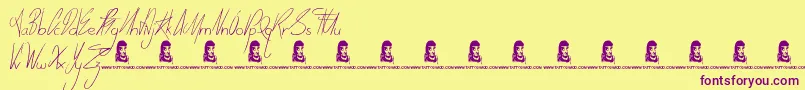 TodayPeople Font – Purple Fonts on Yellow Background
