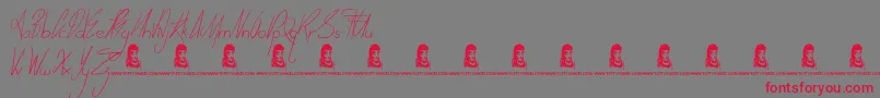 TodayPeople Font – Red Fonts on Gray Background