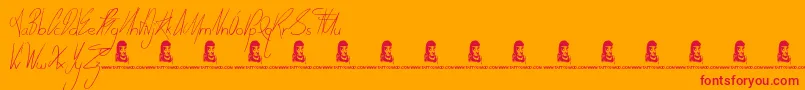 Fonte TodayPeople – fontes vermelhas em um fundo laranja