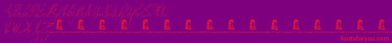 フォントTodayPeople – 紫の背景に赤い文字