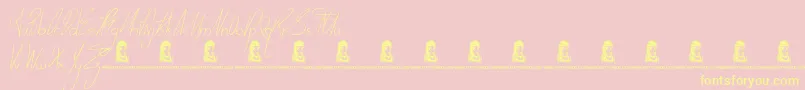 TodayPeople Font – Yellow Fonts on Pink Background