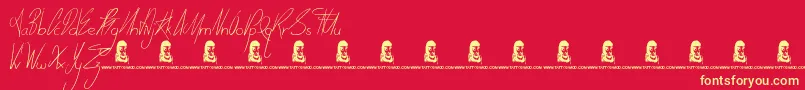 TodayPeople Font – Yellow Fonts on Red Background
