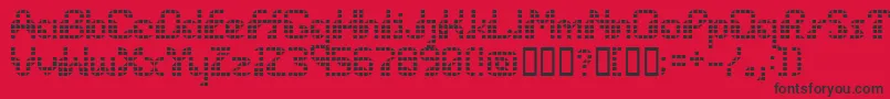 Wargames-Schriftart – Schwarze Schriften auf rotem Hintergrund