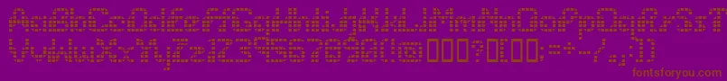 Wargames-Schriftart – Braune Schriften auf violettem Hintergrund