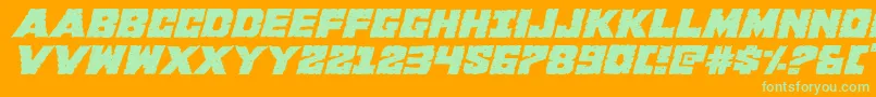 Kcommandoexpandital Font – Green Fonts on Orange Background