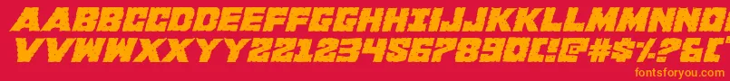 Kcommandoexpandital Font – Orange Fonts on Red Background