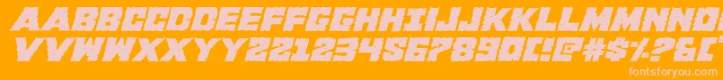 Kcommandoexpandital Font – Pink Fonts on Orange Background