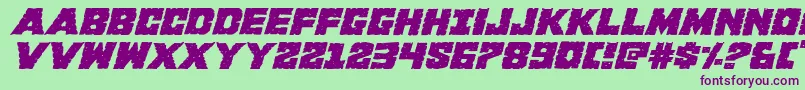 Kcommandoexpandital Font – Purple Fonts on Green Background