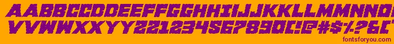 Kcommandoexpandital Font – Purple Fonts on Orange Background