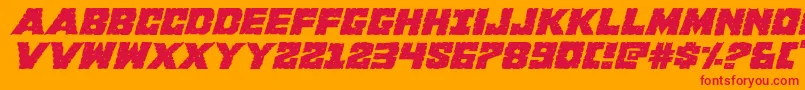 Kcommandoexpandital Font – Red Fonts on Orange Background