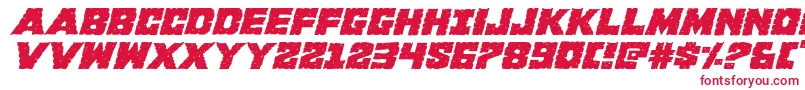 Kcommandoexpandital Font – Red Fonts on White Background