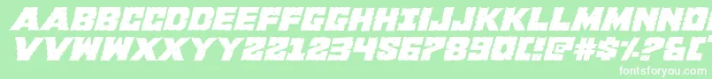 フォントKcommandoexpandital – 緑の背景に白い文字