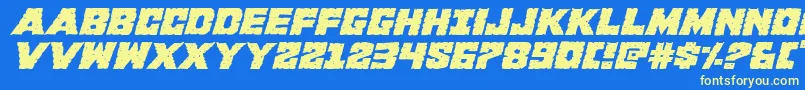 Kcommandoexpandital Font – Yellow Fonts on Blue Background