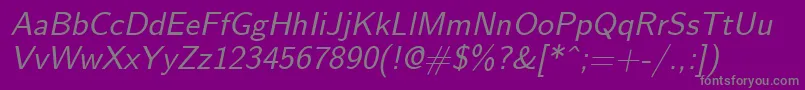 EmilOblique Font – Gray Fonts on Purple Background