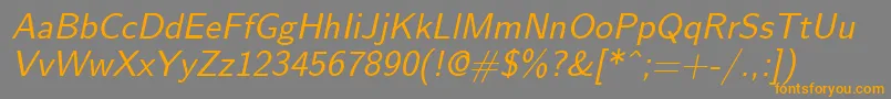 EmilOblique Font – Orange Fonts on Gray Background