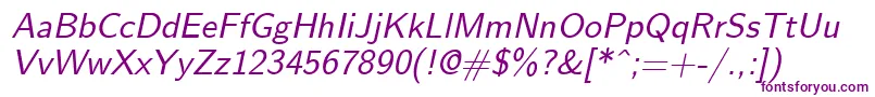 EmilOblique Font – Purple Fonts on White Background