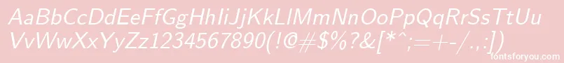 EmilOblique Font – White Fonts on Pink Background