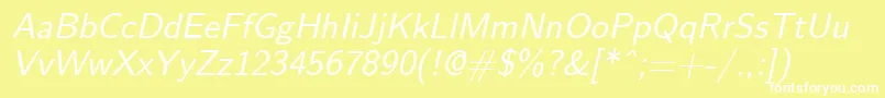 EmilOblique Font – White Fonts on Yellow Background