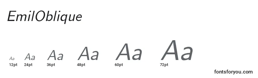 EmilOblique Font Sizes