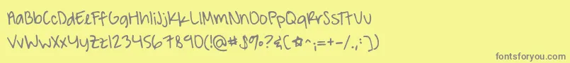 Ahundredmiles Font – Gray Fonts on Yellow Background