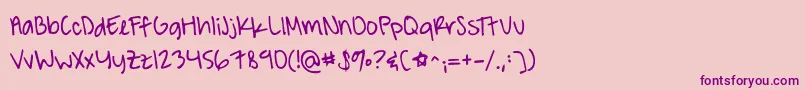 Ahundredmiles Font – Purple Fonts on Pink Background