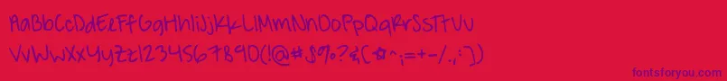Шрифт Ahundredmiles – фиолетовые шрифты на красном фоне