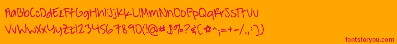 Ahundredmiles Font – Red Fonts on Orange Background