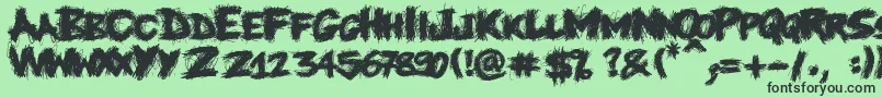 Knife Font – Black Fonts on Green Background