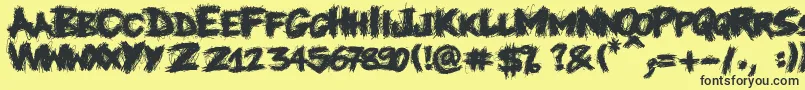 Knife Font – Black Fonts on Yellow Background