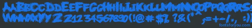 Knife Font – Blue Fonts on Black Background
