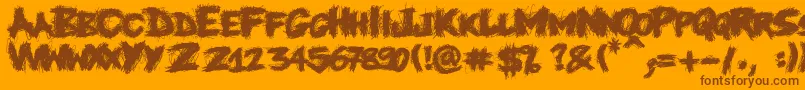 Knife Font – Brown Fonts on Orange Background