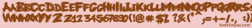 Knife Font – Brown Fonts on Pink Background