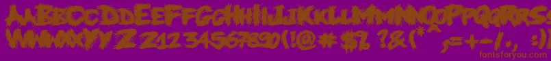 Knife Font – Brown Fonts on Purple Background