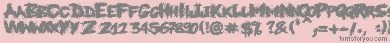 Knife Font – Gray Fonts on Pink Background
