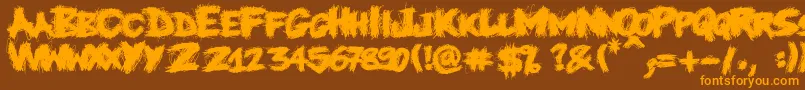 Knife Font – Orange Fonts on Brown Background