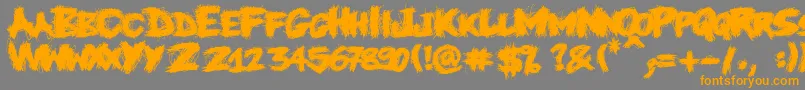 Knife Font – Orange Fonts on Gray Background