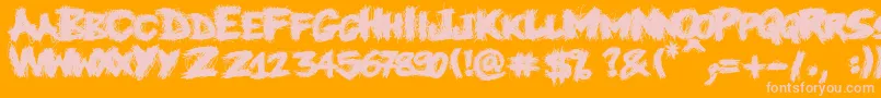 Knife Font – Pink Fonts on Orange Background