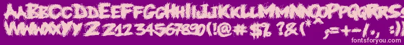 Knife Font – Pink Fonts on Purple Background