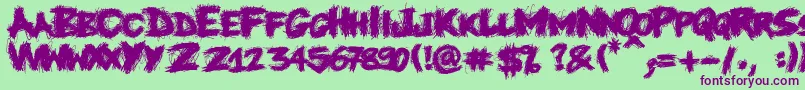Knife Font – Purple Fonts on Green Background