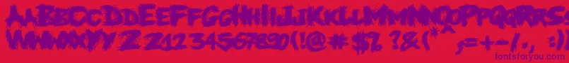 Knife Font – Purple Fonts on Red Background