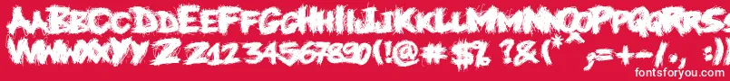 Knife Font – White Fonts on Red Background