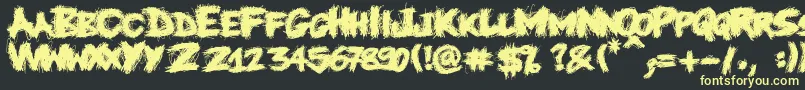 Knife Font – Yellow Fonts on Black Background