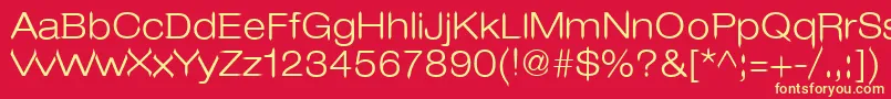 Czcionka LeoArrow – żółte czcionki na czerwonym tle