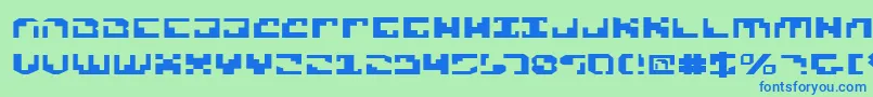 XenophobiaExpanded Font – Blue Fonts on Green Background