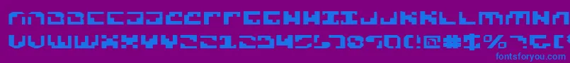 XenophobiaExpanded Font – Blue Fonts on Purple Background