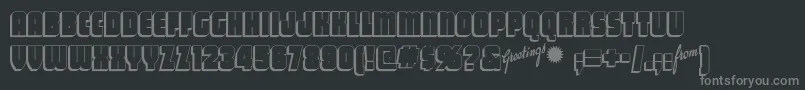 Vacationpostcardnf Font – Gray Fonts on Black Background