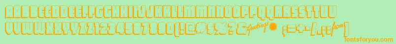 Vacationpostcardnf Font – Orange Fonts on Green Background