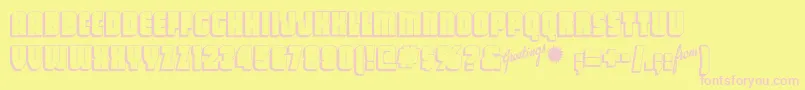 Vacationpostcardnf Font – Pink Fonts on Yellow Background