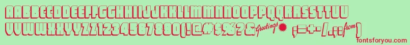 Vacationpostcardnf Font – Red Fonts on Green Background