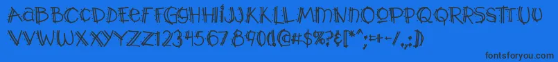 Y2kpma Font – Black Fonts on Blue Background